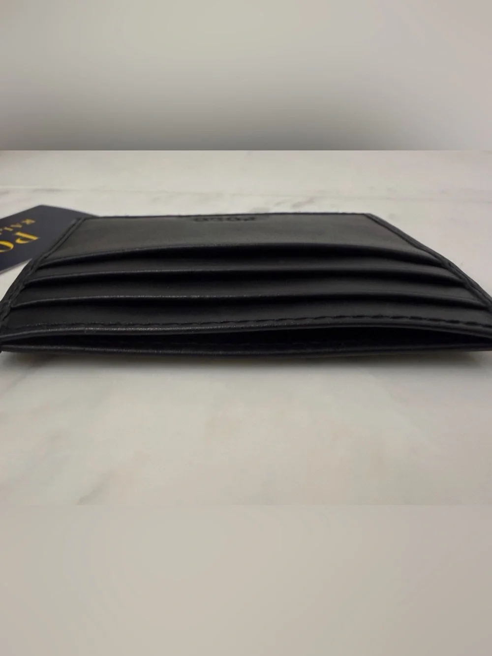 NEW Polo Ralph Lauren HOLIDAY WINTER BEAR Leather Slim Card Case Wallet - BLACK